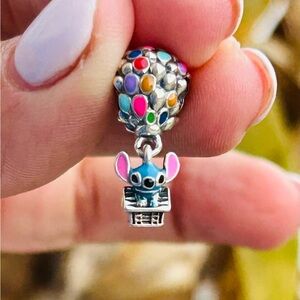Stitch Charm in Hot Air Balloon - Genuine S925 Sterling Silver